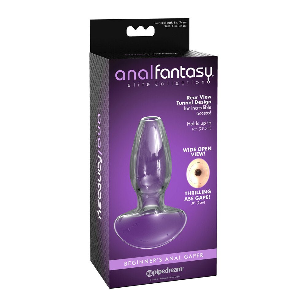 Anal Fantasy Elite Clear Glass Beginners Anal Gaper Plug - Pink Bunny