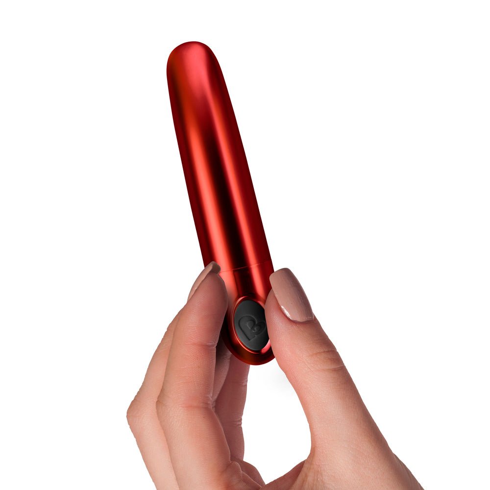 Rocks Off Ruby Caress Red Silicone Precision Pleasure Bullet Vibrator - Pink Bunny