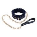 Sportsheets Cougar Royal Blue Faux Fur Collar and Gold Leash - Pink Bunny